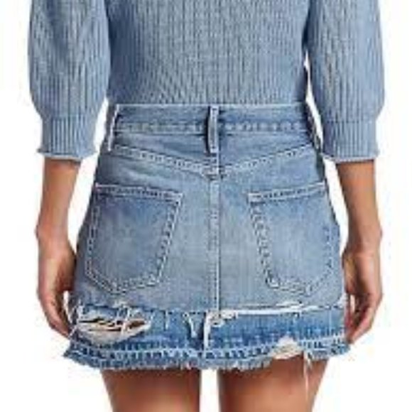 Frame Distressed Denim Mini Skirt (Size 27) - Picture 3 of 6